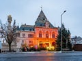 Korneuburg In Lower Austria. Christmas Market and illuminated Town Hall Royalty Free Stock Photo