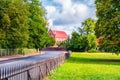 Kornik, Poland 2018-09-22, Beautiful Kornik castle surrounded by a pond by the Aboretum park. Royalty Free Stock Photo