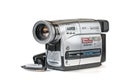 Old vhs Panasonic video camera isolated on white background