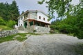 Koromilia mountain refuge over Dion under Mount Olympus mountain in Greece Royalty Free Stock Photo