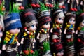 Koronadal, PH - July 18, 2019: Cute dolls dressed in T`nalak clothes displayed during the T`nalak Festival 2019.