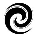 Koru spiral icon in black stylised maori logo or tattoo