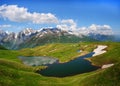 Koruldi mountain lake, Svaneti, Georgia. Royalty Free Stock Photo