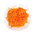 Koryo-saram spicy carrots in bowl isolated