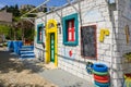 Colorful Greek house in Zia village on the island of Kos in Greece