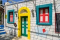 Colorful Greek house in Zia village on the island of Kos in Greece