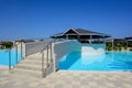 Pool area of the Sandy Beach hotel on the island of Kos. Greece