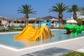 Pool area of the Sandy Beach hotel on the island of Kos. Greece