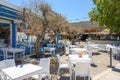 Seaside restaurant in the resort town of Mastichari on the island of Kos Royalty Free Stock Photo