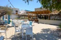 Seaside restaurant in the resort town of Mastichari on the island of Kos Royalty Free Stock Photo