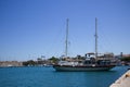 Kos island. A beautiful fishing boat. The best Mediterranian destination.