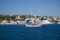 Kos island. A beautiful sailing ship. The best Mediterranian destination.