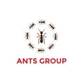 Circle Ant Group Unity Teamwork Together Logo Design