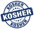 Kosher blue grunge round vintage stamp