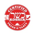 Kosher certified, fresh and tasty - printable label for food industry