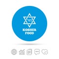 Kosher food product sign icon. Natural food.