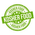 Kosher food round green grunge stamp badge Royalty Free Stock Photo
