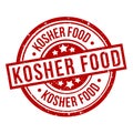 Kosher food round red grunge stamp badge Royalty Free Stock Photo