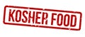 Kosher food square grunge red stamp badge Royalty Free Stock Photo