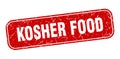 kosher food stamp. kosher food square grungy isolated sign. Royalty Free Stock Photo