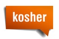Kosher orange 3d speech bubble
