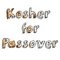 Kosher for Passover. Tecture letters with matzah. Royalty Free Stock Photo