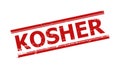 KOSHER Red Grunged Stamp with Double Lines