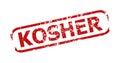 KOSHER Red Rounded Rectangle Corroded Seal