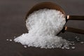 Kosher Salt Spilled from a Teaspoon Royalty Free Stock Photo