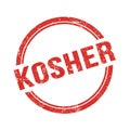 KOSHER text written on red grungy round stamp