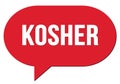 KOSHER text written in a red speech bubble