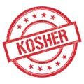 KOSHER text written on red vintage stamp