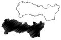 Kosice Region Regions of Slovakia, Slovak Republic map vector illustration, scribble sketch Kosice map