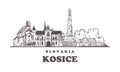 Kosice sketch skyline. Slovakia, Kosice hand drawn vector illustration