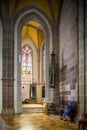 Kosice, Slovakia. Woman inside St. Elisabeth cathedral