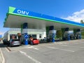 Exterior of an OMV petrol station. Gas station in Slovakia .