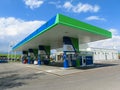 Exterior of an OMV petrol station. Gas station in Slovakia .