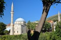 Koski Mehmed Pasha Mosque, located along the Neretva river, with the minaret of Nesuh Aga Vucjakovic Mosque on the right