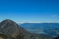 Kosmatitza - Scenic view on Sinacher Gupf in Karawanks mountains and the Drava river in Rosental valley in Carinthia Royalty Free Stock Photo