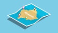 Kosovo explore maps with isometric style and pin location tag on top