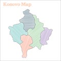 Kosovo hand-drawn map.