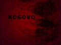 Kosovo inscription on a red-black background. Blood shade. The Republic of Kosovo is a partially recognized state in the