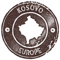 Kosovo map vintage stamp.