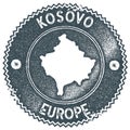 Kosovo map vintage stamp.