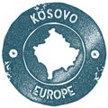 Kosovo map vintage stamp.