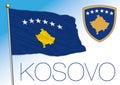 Kosovo official national flag and coat of arms, Europe