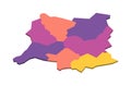 Kosovo political map of administrative divisions