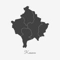 Kosovo region map: grey outline on white.