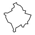 Kosovo vector country map thick outline icon