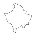 Kosovo vector country map thin outline icon